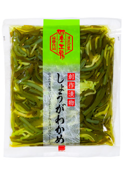 E 漬物ショップ しょうがわかめ ミネラル豊富なわかめの茎部分にしょうがとごまを加え漬け込みました 遠藤食品株式会社